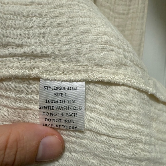 Neuflora Mayfield 100% Cotton Cream Long Sleeve Women's Dress with Pockets - Picture 9 of 15